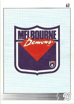 1993 Select AFL #63 Logo Front